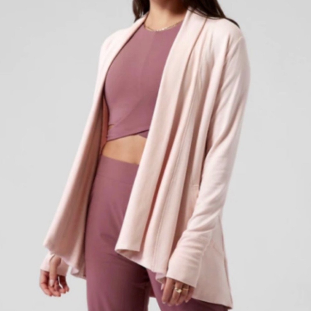 Athleta Orchid Pink Pranayama Restore Wrap Cardigan Large